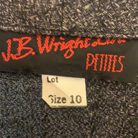 VINTAGE JB WRIGHT DRESS PETITES GRAY SZ 10 CAREER BUTTON DRESS 80’s MADMEN RETRO - Picture 7 of 13